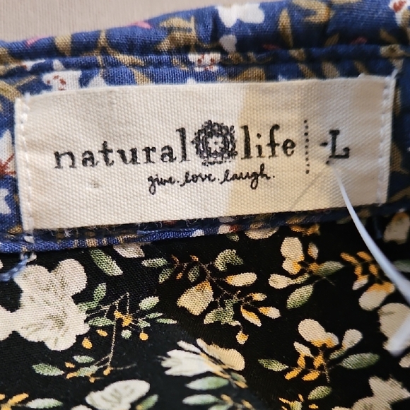 NATURAL LIFE | Women's Esme Multicolor Floral Boho Maxi Shirt Dress Duster L - Picture 11 of 12